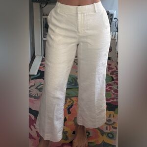 J. Crew Elegant Linen White Trousers